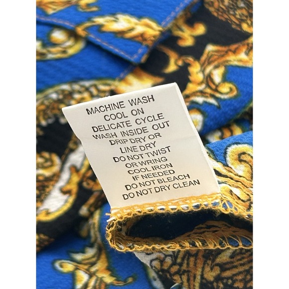 CATHY Women's Multi Color Tunic Sz L Sleeves Geometric Paisley Front Pockets/Zip - Picture 4 of 12